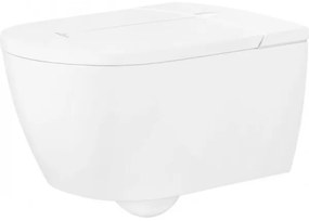 Set vas WC rimless suspendat, cu capac electronic, functie de bideu, Villeroy&amp;Boch ViClean, DirectFlush, CeramicPlus, V0E100R1