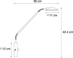 Aplică modernă din oțel cu LED - Eva