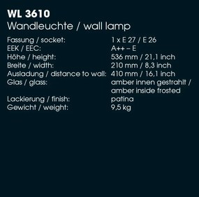 Aplica iluminat exterior din fier forjat design rustic WL 3610