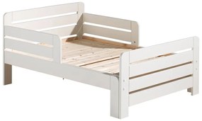 Pat pentru copii alb reglabil din lemn de pin cu somieră Jumper – Vipack