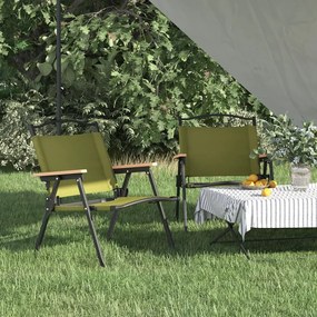 319483 vidaXL Scaune de camping, 2 buc., verde, 54x43x59 cm, țesătură Oxford