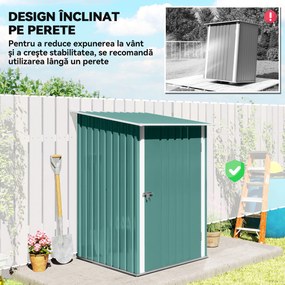 Outsunny Căsuță de Grădină pentru Unelte, 100x103x160 cm, Verde | Aosom Romania