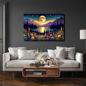 Tablou peisaj romantic cu lună plină