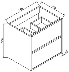 Mobilier de baie Ginger 60 inferior cu lavoar