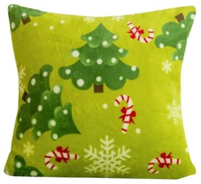 Fata de perna din microplus CHRISTMAS TREE 45x45 cm, verde