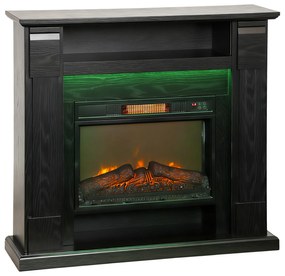 HOMCOM Șemineu Electric Reglabil cu Flacără 3D, Temporizator și Telecomandă Negru | Aosom Romania