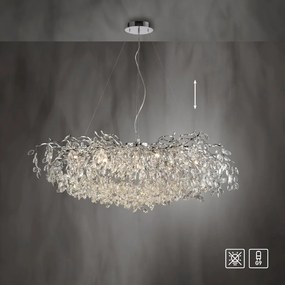 Lustra suspendata design magnific RICICLE crom, 50x120cm