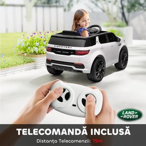 AIYAPLAY Mașină Electrică pentru Copii 3-6 Ani cu Telecomandă, Centură, Muzică, Claxon și Faruri, 106x65.5x51 cm, Alb | Aosom Romania