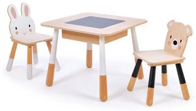 Tender Leaf Toys - Mobilier pentru copii - Masa cu 2 scaune din lemn - Forest table and Chairs