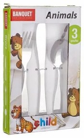 Banchet Set de tacâmuri pentru copii ANIMALS, 3buc.