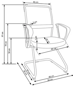 Scaun de conferinta Vire Skid, negru