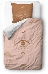 Lenjerie de pat din bumbac satinat Butter Kings Boho Dream, 140 x 200 cm, roz - maro