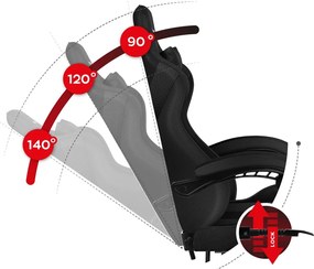 Fotoliu gaming Fusion 4.7 (negru + carbon). 1087476