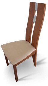 Scaun lemn, cireş/material bej, BONA NEW