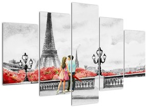 Tablou îndrăgostiții în Paris (150x105 cm)