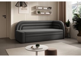 Canapea taupe extensibilă/cu spațiu de depozitare cu tapițerie din catifea cu colț pe partea dreaptă 223 cm Fabillo – ELTAP