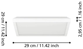 Eglo 901449 - Plafonieră LED baie ROVITO 13,4W/230V 29x29cm IP44 albă