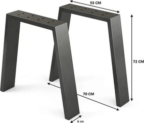 Picioare masa metal, Carpath Homs , Negru,55x70X72 cm