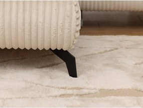 Colțar bej cu tapițerie din catifea reiată (cu colț pe partea stângă/în formă de ”L”) Marbeya – Ropez