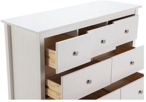 Comodă albă joasă din lemn de pin 110x80 cm Berna – Marckeric