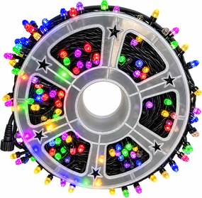 Instalație de Crăciun, rolă bec diamant mare, fir gros, cu flash, de exterior, multicolor, 100 metri