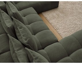 Colțar verde extensibil/cu spațiu de depozitare cu tapițerie din chenille (cu colț pe partea dreaptă/în formă de "U") Everest – Bobochic Paris
