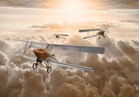 Fototapet - Avioane deasupra norilor (254x184 cm)