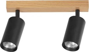 Brilagi - Spot aplicat SELE 2xGU10/30W/230V negru/decor stejar