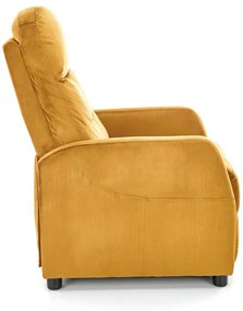 Fotoliu recliner Felipe 2 velvet mustariu H103 cm