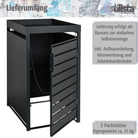 Dulap STILISTA pentru 1 pubelă, 68 x 124 x 80 cm, antracit