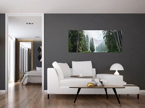 Tablou lacului în pădure (120x50 cm)