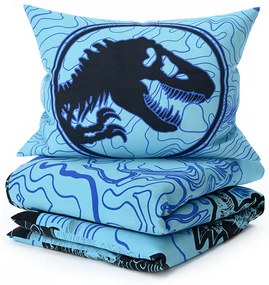 Lenjerie de pat din bumbac fosforescenta JURASSIC WORLD albastru Dimensiune lenjerie de pat: 70 x 90 cm | 140 x 200 cm