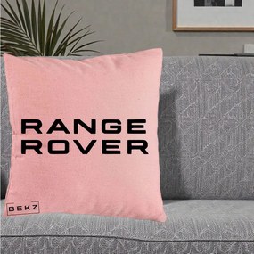 Perna Personalizata cu emblema Range Rover, 40x40 cm, Roz, Husa Detasabila, Perna Inclusa, BEKZ®