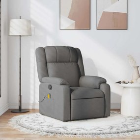 vidaXL Fotoliu de masaj rabatabil, gri închis, material textil
