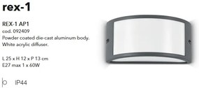Aplica perete exterior design modern IP44 REX-1 AP1 ANTRACITE 092409