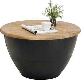 Masuta cafea DANIELS, maro/negru, lemn/metal, 72x72x43 cm