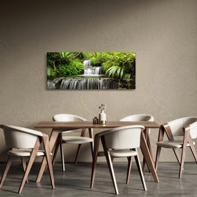 Tablou - Cascadă în pădurea tropicală (120x50 cm)