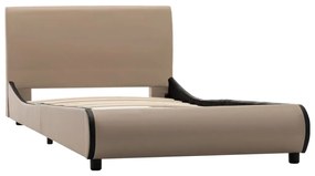 285009 vidaXL Cadru de pat, cappuccino, 100 x 200 cm, piele ecologică