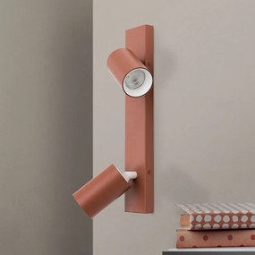 Aplica cu 2 spoturi directionabile stil minimalist PENN, rosu coral