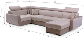 Zondo Colțar Istar U (Gri închis + Alb) (S). 630094
