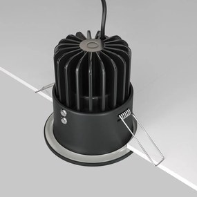 Spot LED incastrabil dimabil design modern IP65 Zoom negru 8,5cm 12W