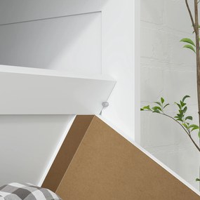 HOMCOM Dulap baie cu coș de rufe mobilier baie din lemn uși lamelare 2 coșuri 70 x 38 x 73 cm alb | Aosom Romania