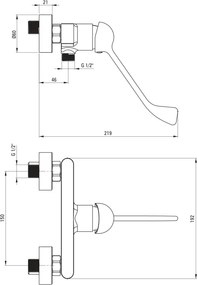 Alpinia Baterie pentru duș, pentru clinica BGAH040C