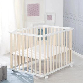 Țarc pentru copii alb-natural 100x75 cm – Roba