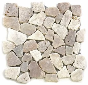 Mozaic de piatră de râu - gresie crem 1m2 Garth