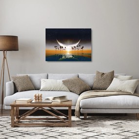 Tablou- Luna deasupra palmierilor (70x50 cm)