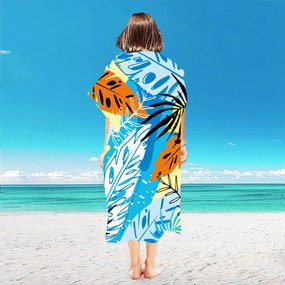 Set de plaja SUMMER FRESH – prosop 100×180 cm si poncho 80×145 cm, colorat