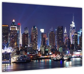 Tablou - Zgârie-nori din New York iluminate (70x50 cm)