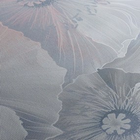Tablou - Flori albastre pe perete (90x60 cm)