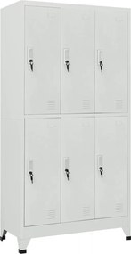 vidaXL Dulap vestiar cu 6 compartimente, oțel, 90 x 45 x 180 cm, gri